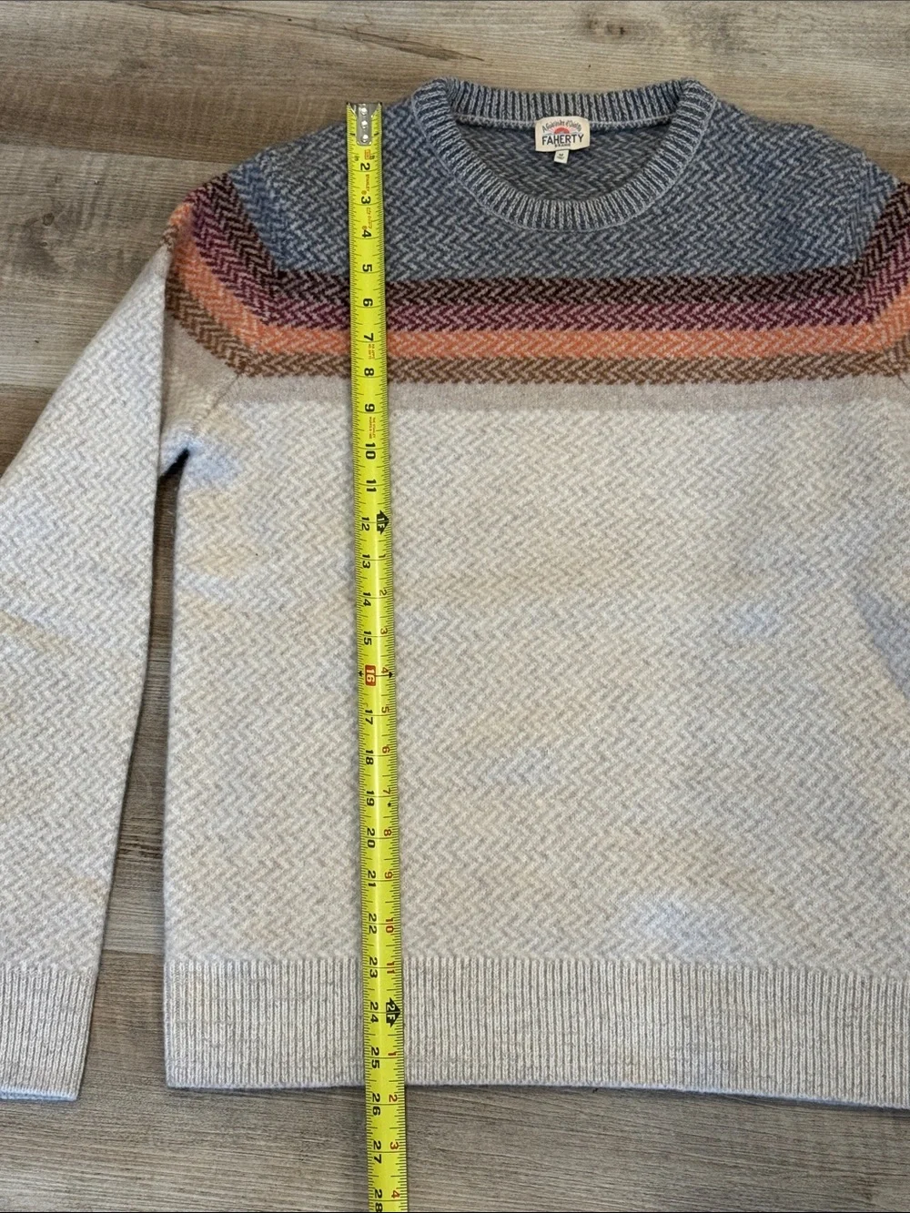 Faherty Donegal Ombre Crewneck Desert Sunset Ombré Herringbone Knit Sweater